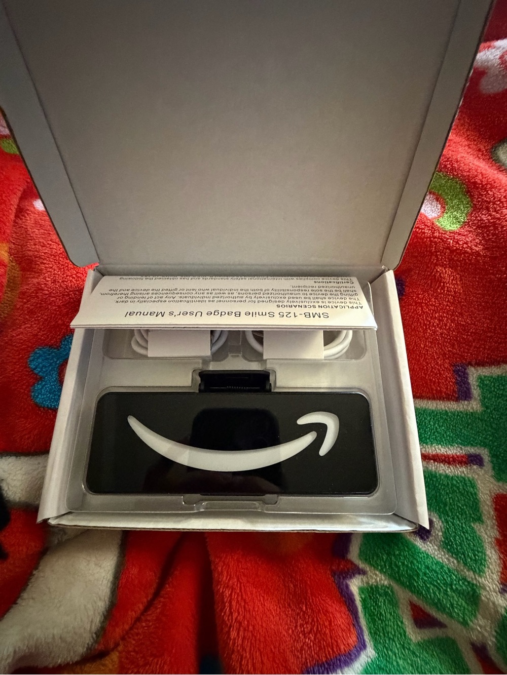 NEW in box Amazon flex Light-Up Smile Badge –LED Safety Badge–NEW QUICK SHIP
